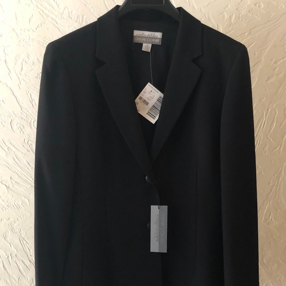 Casual Corner Collectibles Two Button Black Blazer